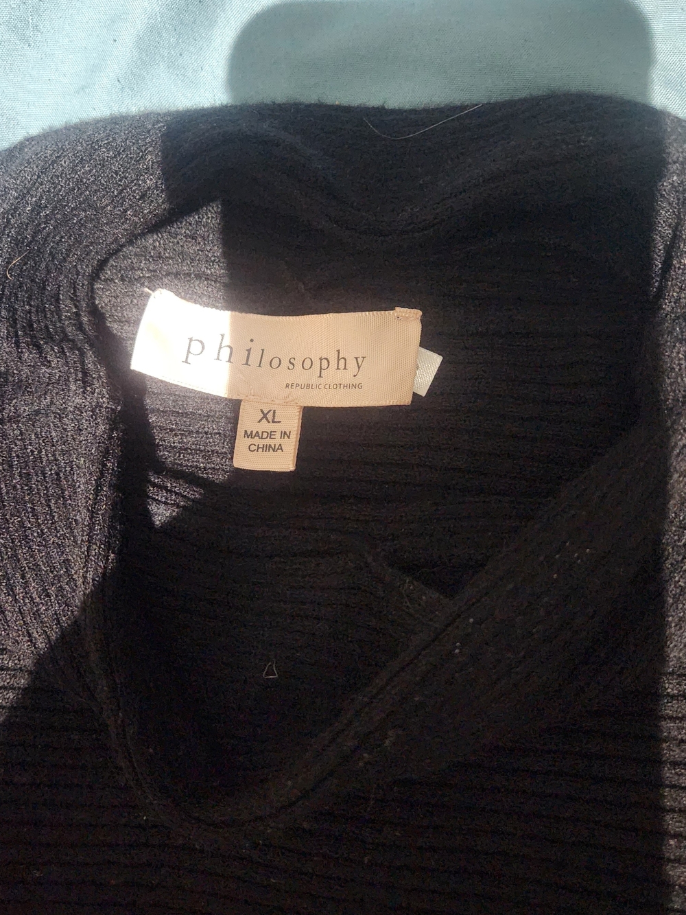 Philosophy Black Ribbed sweatshirt xl